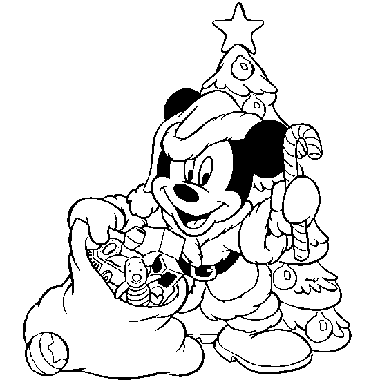 Le Pere Noel De Mickey Coloriages De Noel A Imprimer