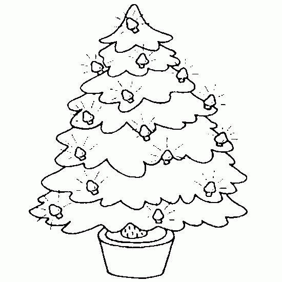 Coloriage Dun Sapin De Noël Avec Des Guirlandes Lumineuses