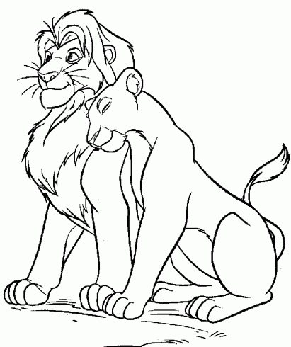 Coloriage du roi lion de Disney  Coloriages de Hros  imprimer