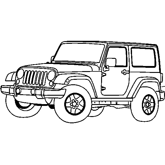 Une jeep 4x4 à colorier - Coloriages de véhicules à imprimer
